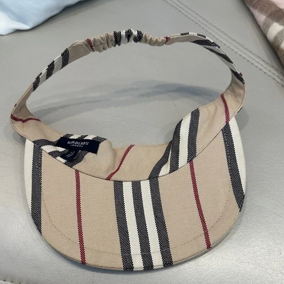 Burberry Beige Black Red Stripe Visor - Picture 4 of 5